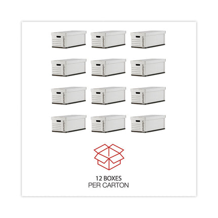 Medium-Duty Easy Assembly Storage Box, Letter Files, White, 12/carton