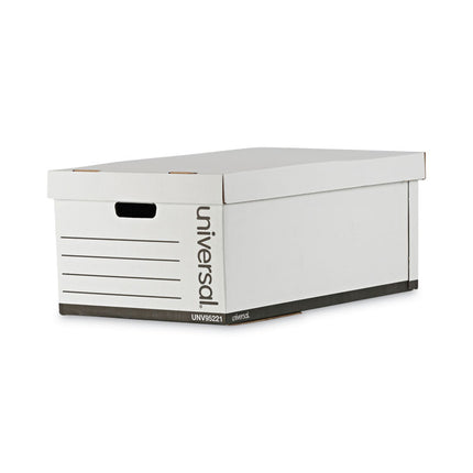 Medium-Duty Easy Assembly Storage Box, Legal Files, White, 12/carton
