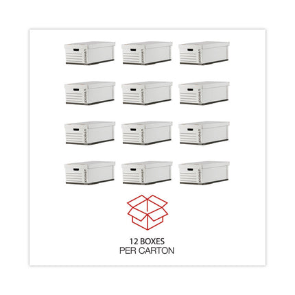 Medium-Duty Easy Assembly Storage Box, Legal Files, White, 12/carton