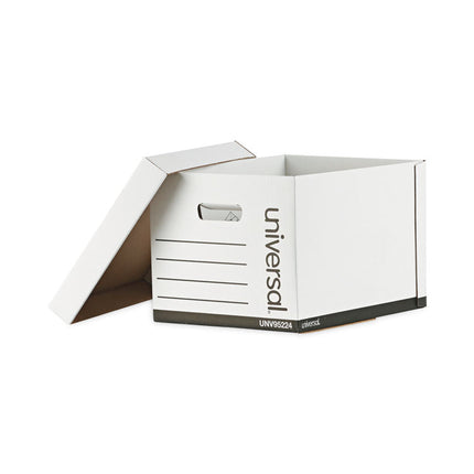 Heavy-Duty Fast Assembly Lift-Off Lid Storage Box, Letter/legal Files, White, 12/carton