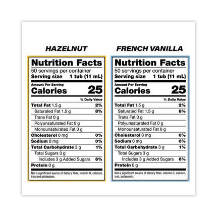Liquid Coffee Creamer, French Vanilla/Hazelnut/Italian Sweet Cream/Original, 0.38 oz Mini Cups, 200/Carton