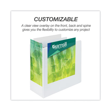 Earth's Choice Plant-Based Round Ring View Binder, 3 Rings, 5" Capacity, 11 x 8.5, White