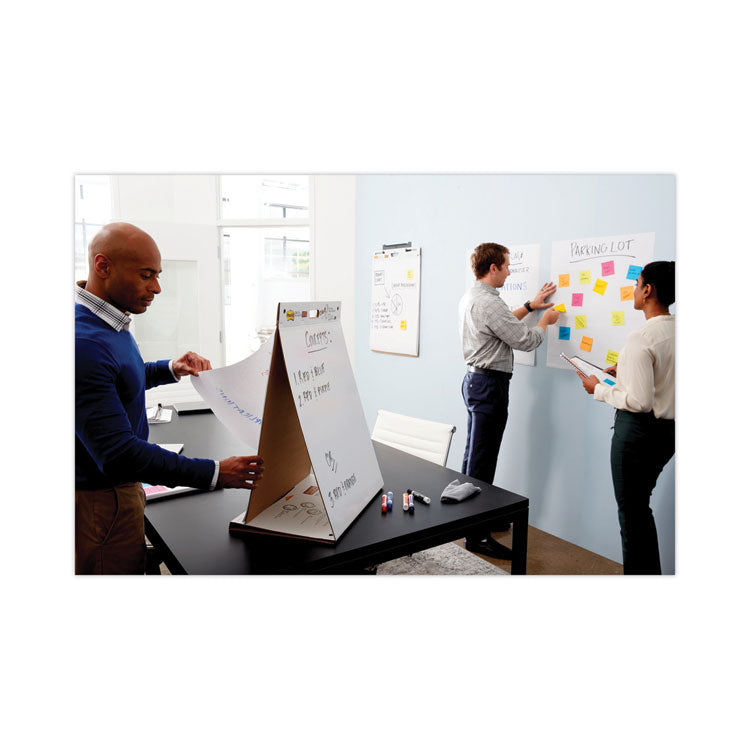Pad Plus Tabletop Easel Pad with Self-Stick Sheets and Dry Erase Board, Unruled, 20 x 23, White, 20 Sheets