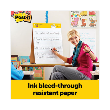 Self-Stick Tabletop Easel Pad with Command Strips, Presentation Format (1.5" Rule), 20 x 23, White, 20 Sheets