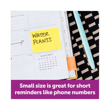 Original Recycled Note Pads, 1.5" x 2", Canary Yellow, 100 Sheets/Pad, 12 Pads/Pack