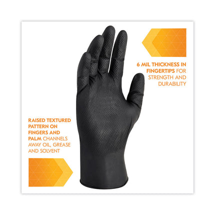 G10 Kraken Grip Nitrile Gloves, Black, 2X-Large, 900/Carton