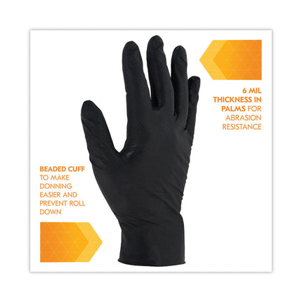 G10 Kraken Grip Nitrile Gloves, Black, 2X-Large, 900/Carton