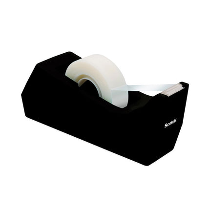 Desktop Tape Dispenser, Weighted Non-Skid Base, 1" Core, Black