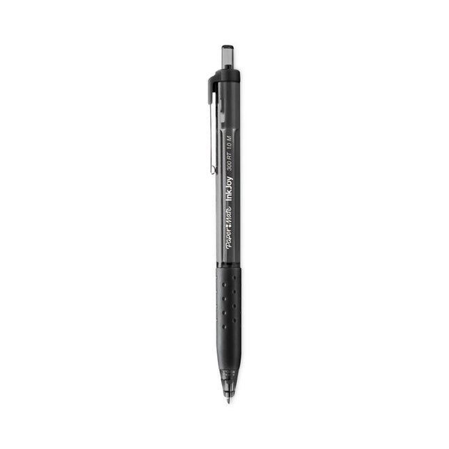 InkJoy 300 RT Ballpoint Pen, Retractable, Medium 1 mm, Black Ink, Black Barrel, 24/Pack