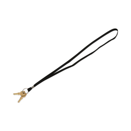 Deluxe Lanyards, Metal Ring Fastener, 36" Long, Black, 24/Box