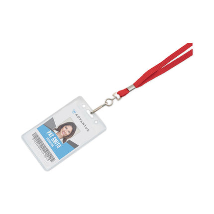 Deluxe Lanyards, Metal J-Hook Fastener, 36" Long, Red, 24/Box