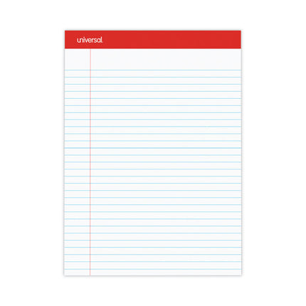 Perforated Ruled Writing Pads, Wide/legal Rule, Red Headband, 50 White 8.5 X 11.75 Sheets, Dozen