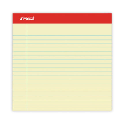 Perforated Ruled Writing Pads, Wide/legal Rule, Red Headband, 50 Canary-Yellow 8.5 X 14 Sheets, Dozen