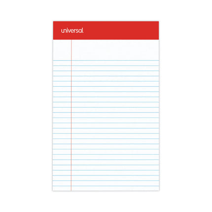 Perforated Ruled Writing Pads, Narrow Rule, Red Headband, 50 White 5 X 8 Sheets, Dozen