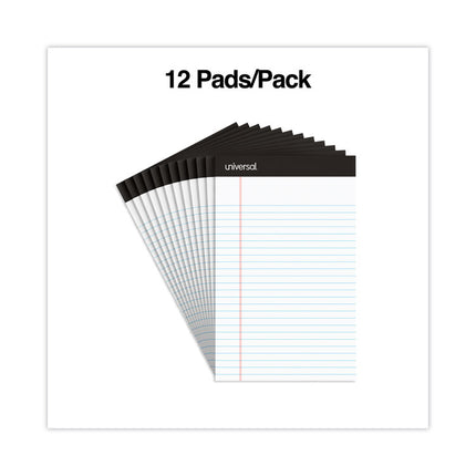 Premium Ruled Writing Pads With Heavy-Duty Back, Narrow Rule, Black Headband, 50 White 5 X 8 Sheets, 12/pack