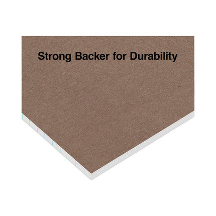 Premium Ruled Writing Pads With Heavy-Duty Back, Narrow Rule, Black Headband, 50 White 5 X 8 Sheets, 12/pack