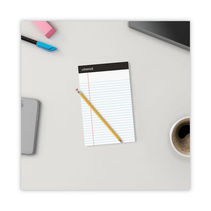 Premium Ruled Writing Pads With Heavy-Duty Back, Narrow Rule, Black Headband, 50 White 5 X 8 Sheets, 12/pack