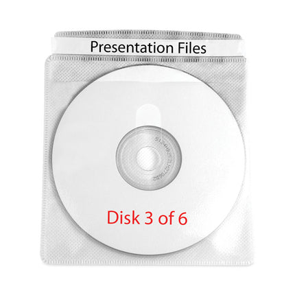 Deluxe Individual CD/DVD Holders, 2 Disc Capacity, Clear/White, 50/Box