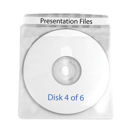 Deluxe Individual CD/DVD Holders, 2 Disc Capacity, Clear/White, 50/Box