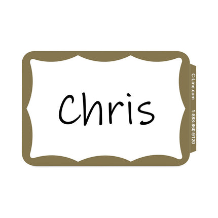 Self-Adhesive Name Badges, 3.5 X 2.25, Gold, 100/box
