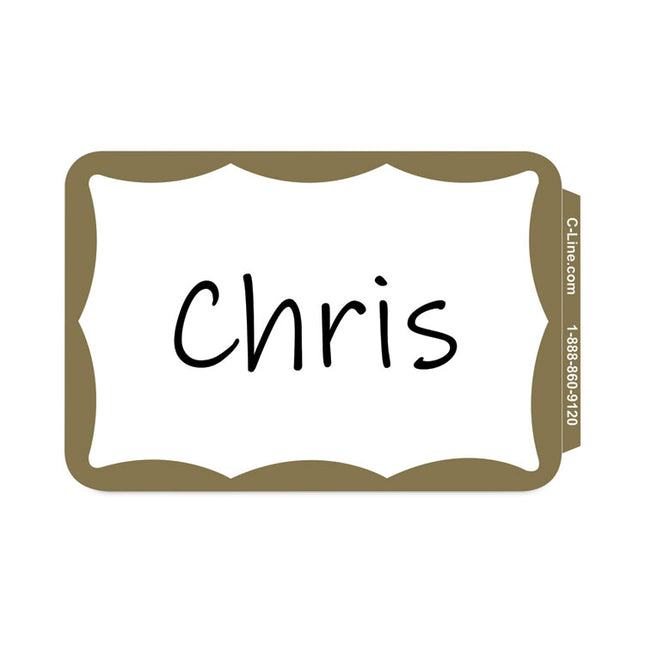 Self-Adhesive Name Badges, 3.5 X 2.25, Gold, 100/box
