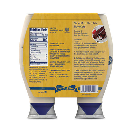 Real Mayonnaise, 25 oz Bottle, 2/Pack