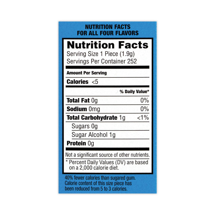 Sugar-Free Chewing Gum Variety Box, Four Mint Flavors, 14 Pieces/Pack, 18 Packs/Carton