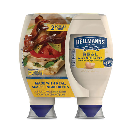 Real Mayonnaise, 25 oz Bottle, 2/Pack