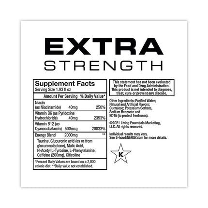 Extra Strength Energy Drink, Berry, 1.93 oz Bottle, 24/Carton
