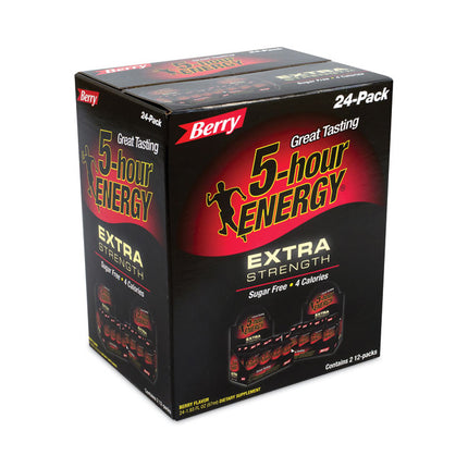 Extra Strength Energy Drink, Berry, 1.93 oz Bottle, 24/Carton