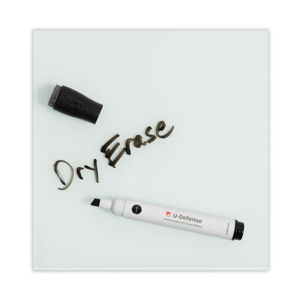 U-Defense Antimicrobial Dry-Erase Markers, Broad Chisel Tip, Black, 12/Pack