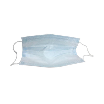 Three-Ply General Use Face Mask, Blue/White, 2,500/Carton