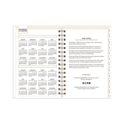 Day Designer Navy Stripe Daily/Monthly Planner, Horizontal Stripe Artwork, 8 x 5, Navy/White Cover, 12-Month (Jan-Dec): 2025