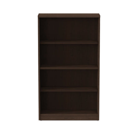 Alera Valencia Series Bookcase, Four-Shelf, 31.75w x 14d x 54.88h, Espresso