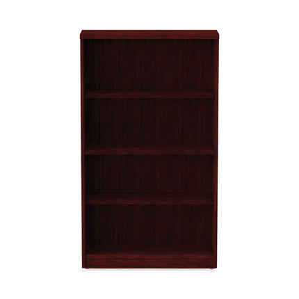 Alera Valencia Series Bookcase, Four-Shelf, 31.75w x 14d x 54.88h, Mahogany