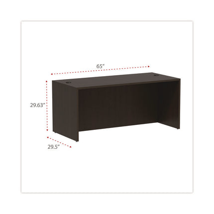 Alera Valencia Series Straight Front Desk Shell, 65" X 29.5" X 29.63", Espresso