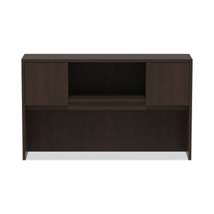 Alera Valencia Series Hutch with Doors, 4 Compartments, 58.88w x 15d x 35.38h, Espresso