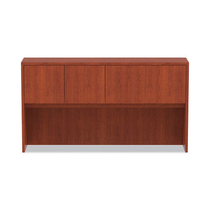Alera Valencia Series Hutch with Doors, 4 Compartments, 64.75w x 154d x 35.38h, Medium Cherry
