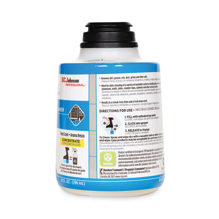 TruShot 2.0 Glass and Multisurface Cleaner, Clean Fresh Scent, 10 oz Cartridge, 4/Carton