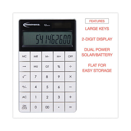 15973 Large Button Calculator, 12-Digit LCD