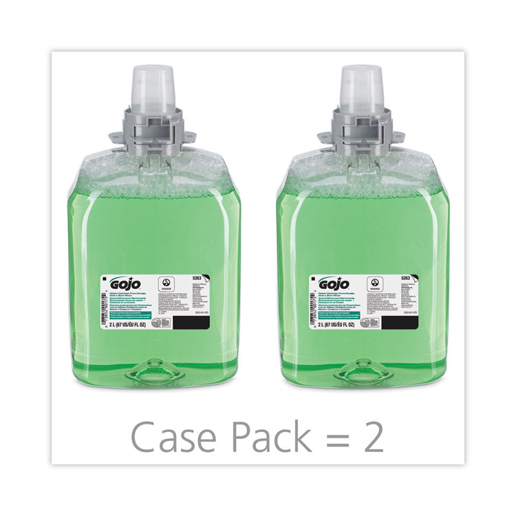 Green Certified Foam Hair and Body Wash, Cucumber Melon Scent, 2,000 mL, 2/Carton