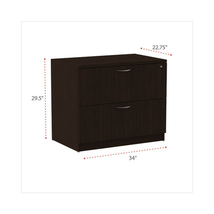 Alera Valencia Series Lateral File, 2 Legal/letter-Size File Drawers, Espresso, 34" X 22.75" X 29.5"