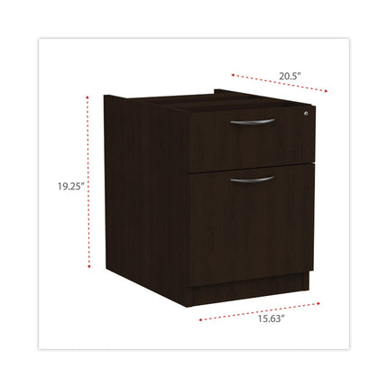 Alera Valencia Series Hanging Pedestal File, Left/right, 2-Drawers: Box/file, Legal/letter, Espresso, 15.63" X 20.5" X 19.25"
