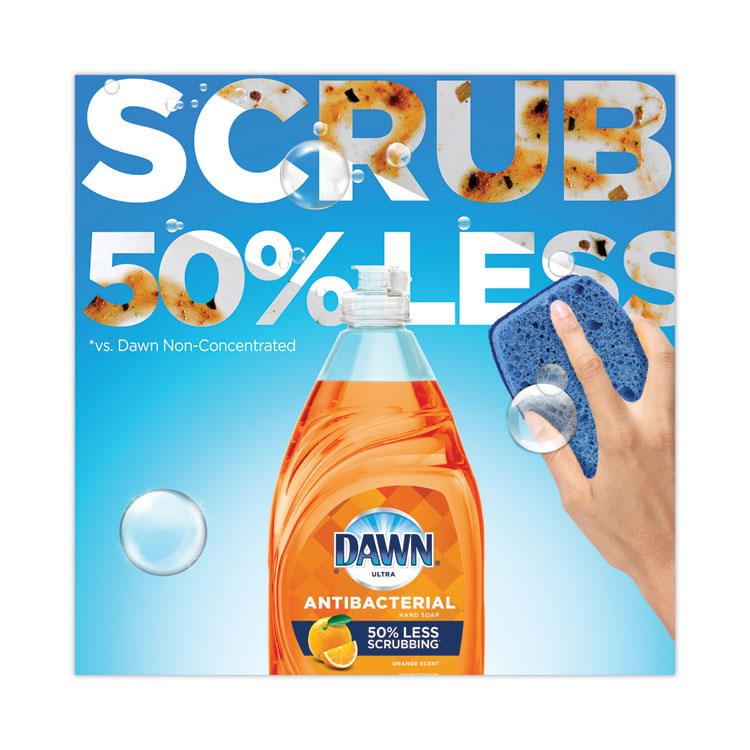 Ultra Antibacterial Dishwashing Liquid, Orange Scent, 38 oz Bottle, 8/Carton