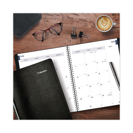 Academic Monthly Planner, 11 x 8.5, Black Cover, 14-Month (July to Aug): 2024 to 2025
