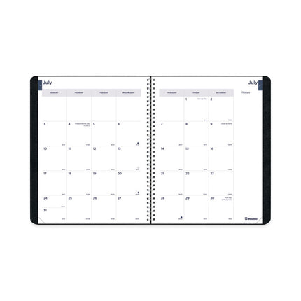 Academic Monthly Planner, 11 x 8.5, Black Cover, 14-Month (July to Aug): 2024 to 2025