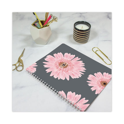 Essential Collection Ruled Monthly Planner, Daisy Artwork, 8.88 x 7.13, Black/Pink Cover, 14-Month: Dec 2024 to Jan 2026
