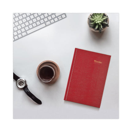 Daily/Monthly Planner, 8.25 x 5.75, Red Cover, 12-Month (Jan to Dec): 2025