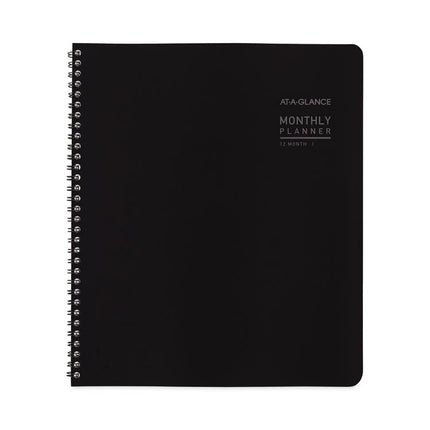 Contemporary Lite Monthly Planner, 11 x 9, Black Cover, 12-Month (Jan to Dec): 2025