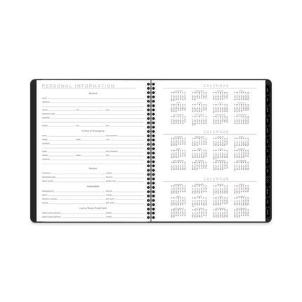 Contemporary Lite Monthly Planner, 11 x 9, Black Cover, 12-Month (Jan to Dec): 2025
